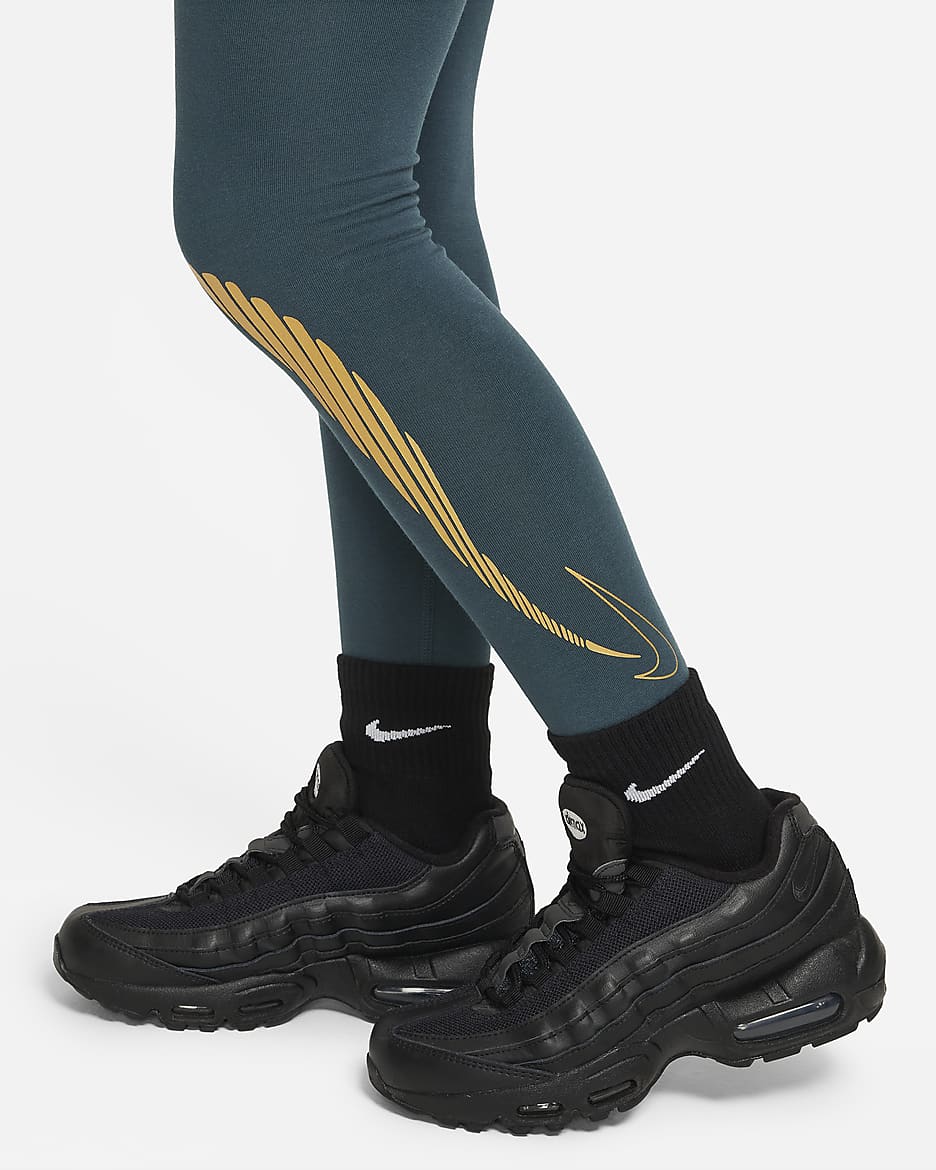 Nike leggings with gold logo best sale